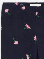 Flared Rib Leggings - Blue - Image 3