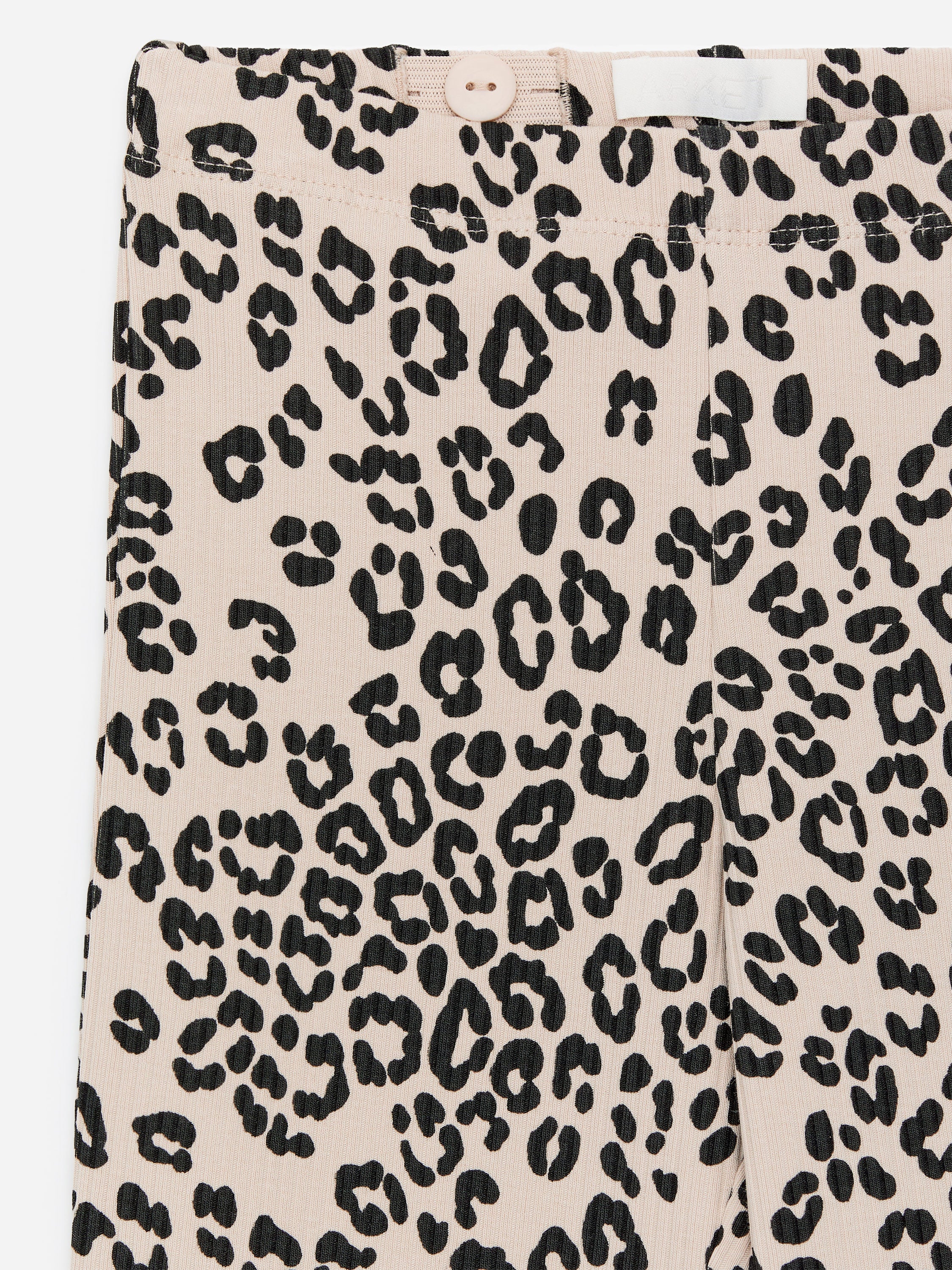 Flared Rib Leggings - Beige - Image 3
