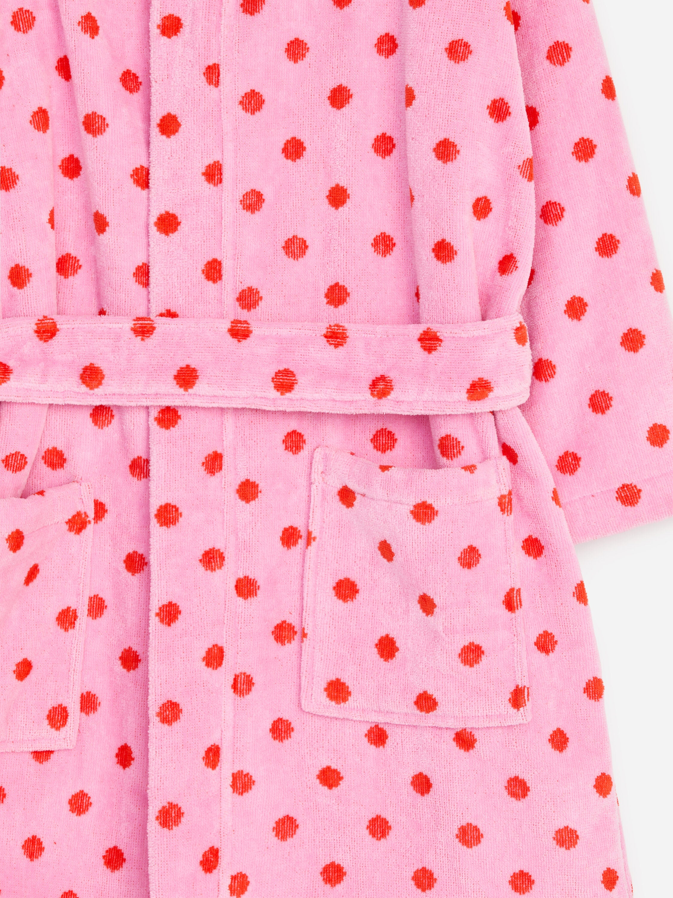 Cotton Terry Bathrobe - Pink - Image 3