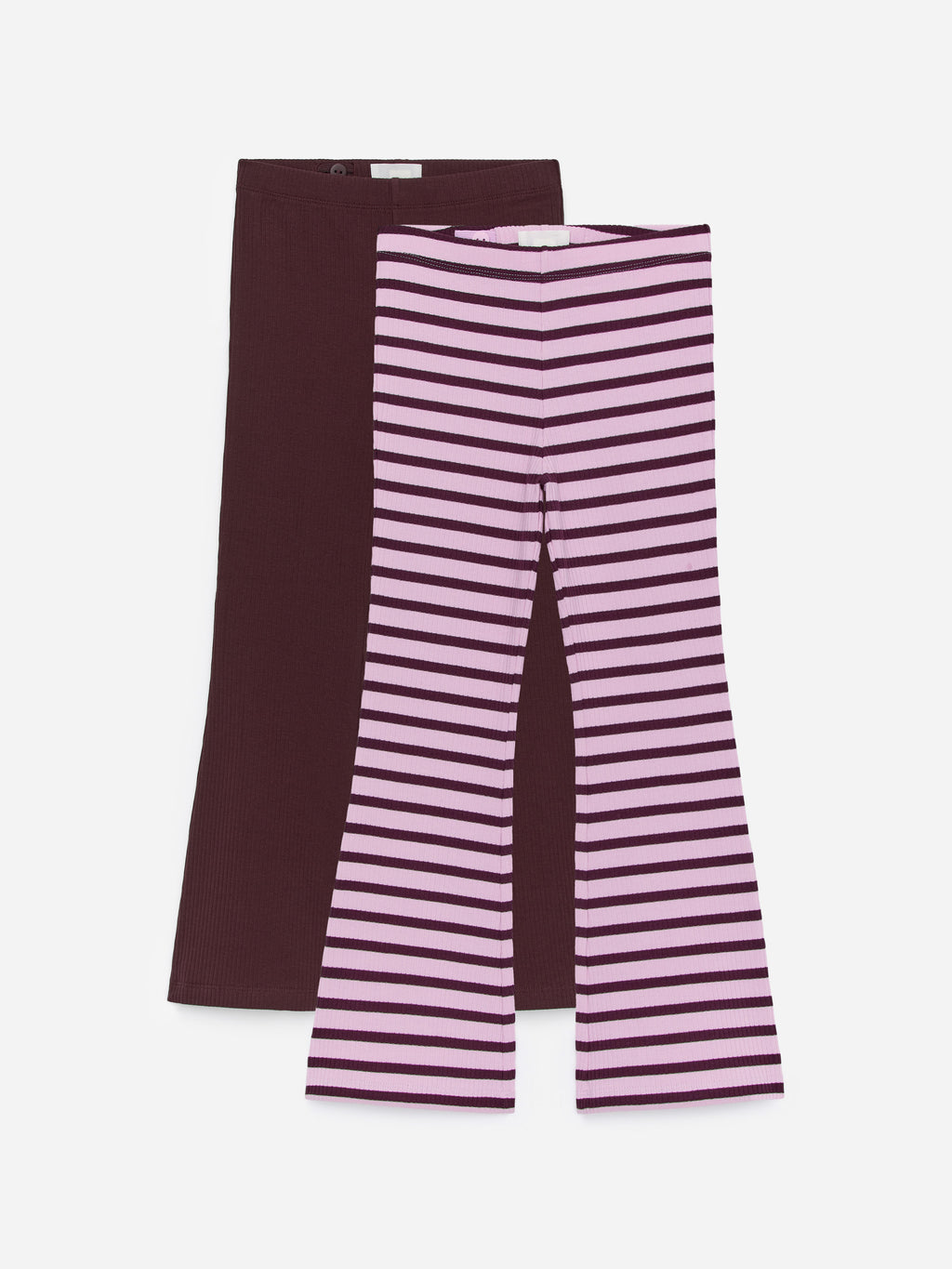 Flared Rib Leggings Set of 2 - Red