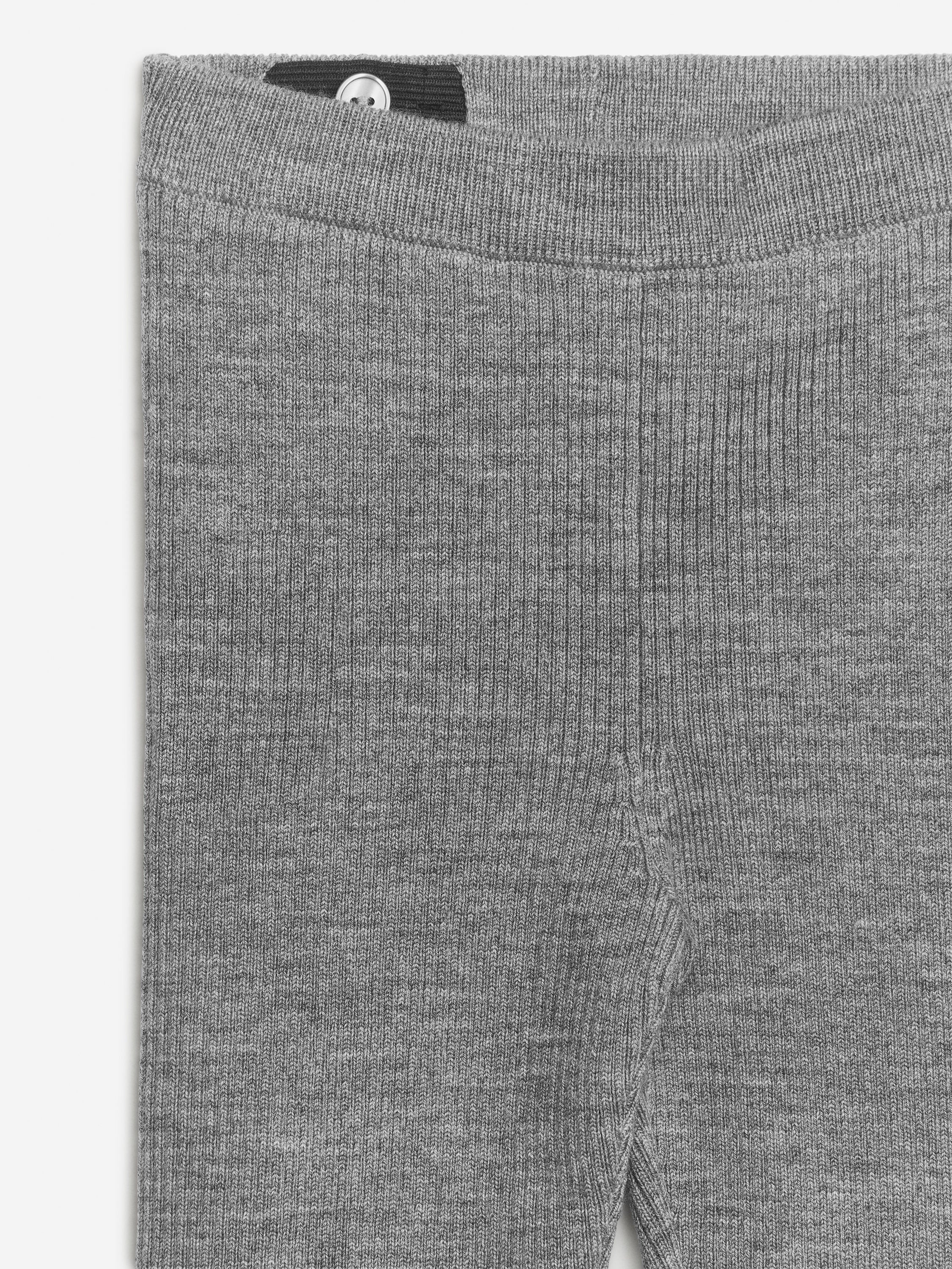 Wool-Blend Rib Leggings - Grey - Image 5