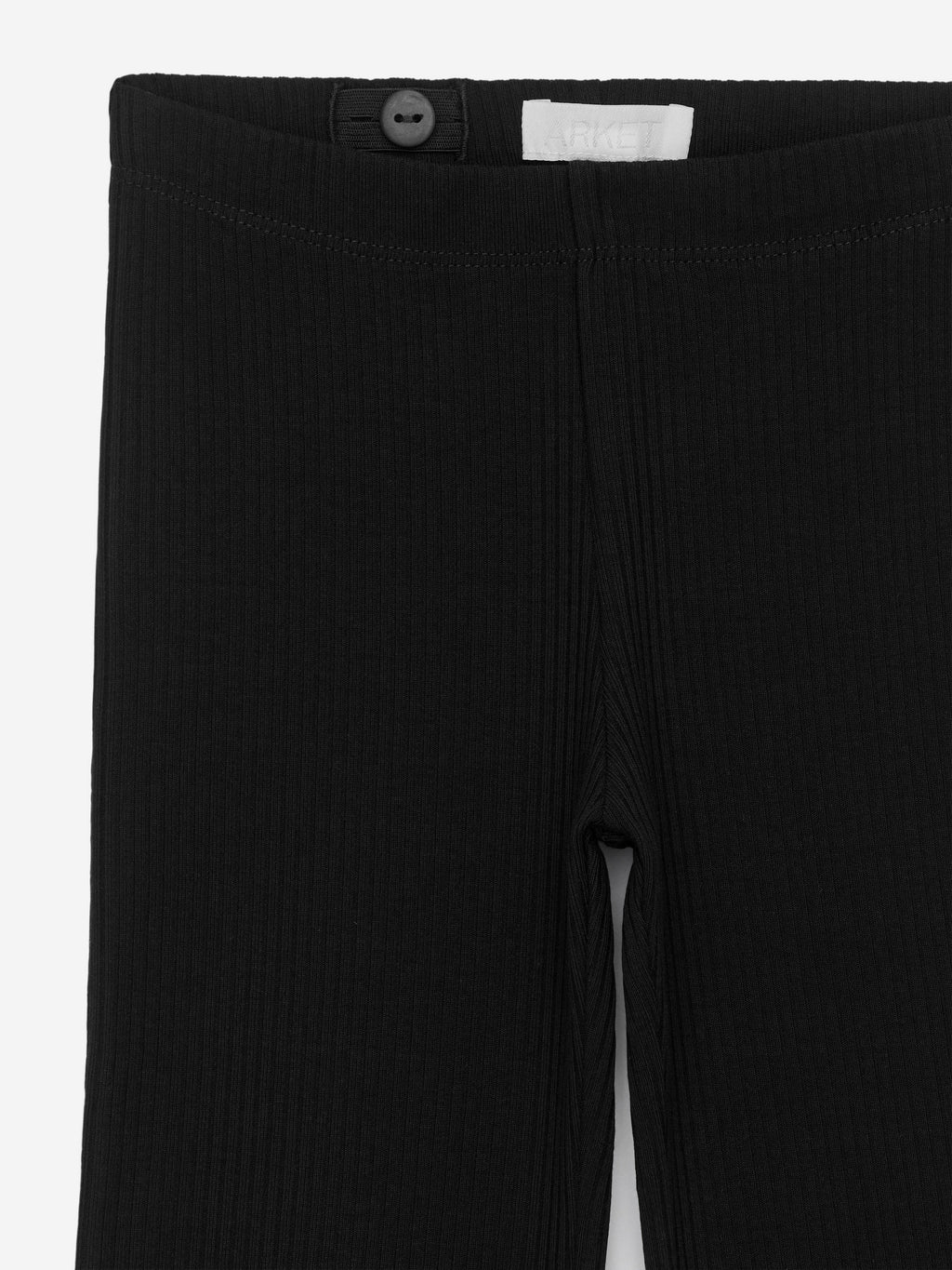 Flared Rib Leggings - Black - Image 3