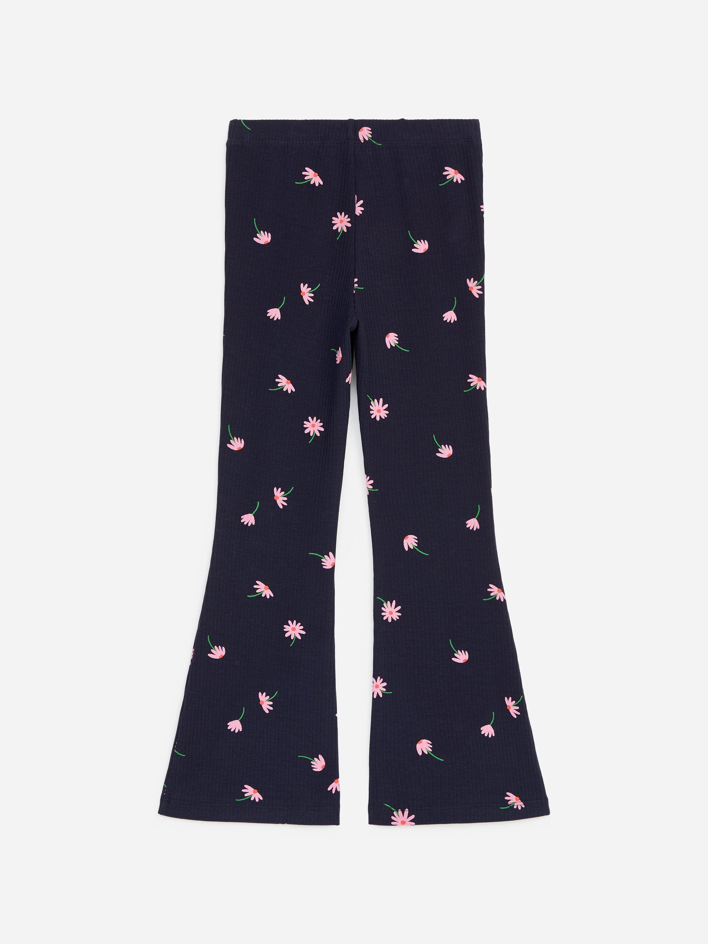 Flared Rib Leggings - Blue - Image 2