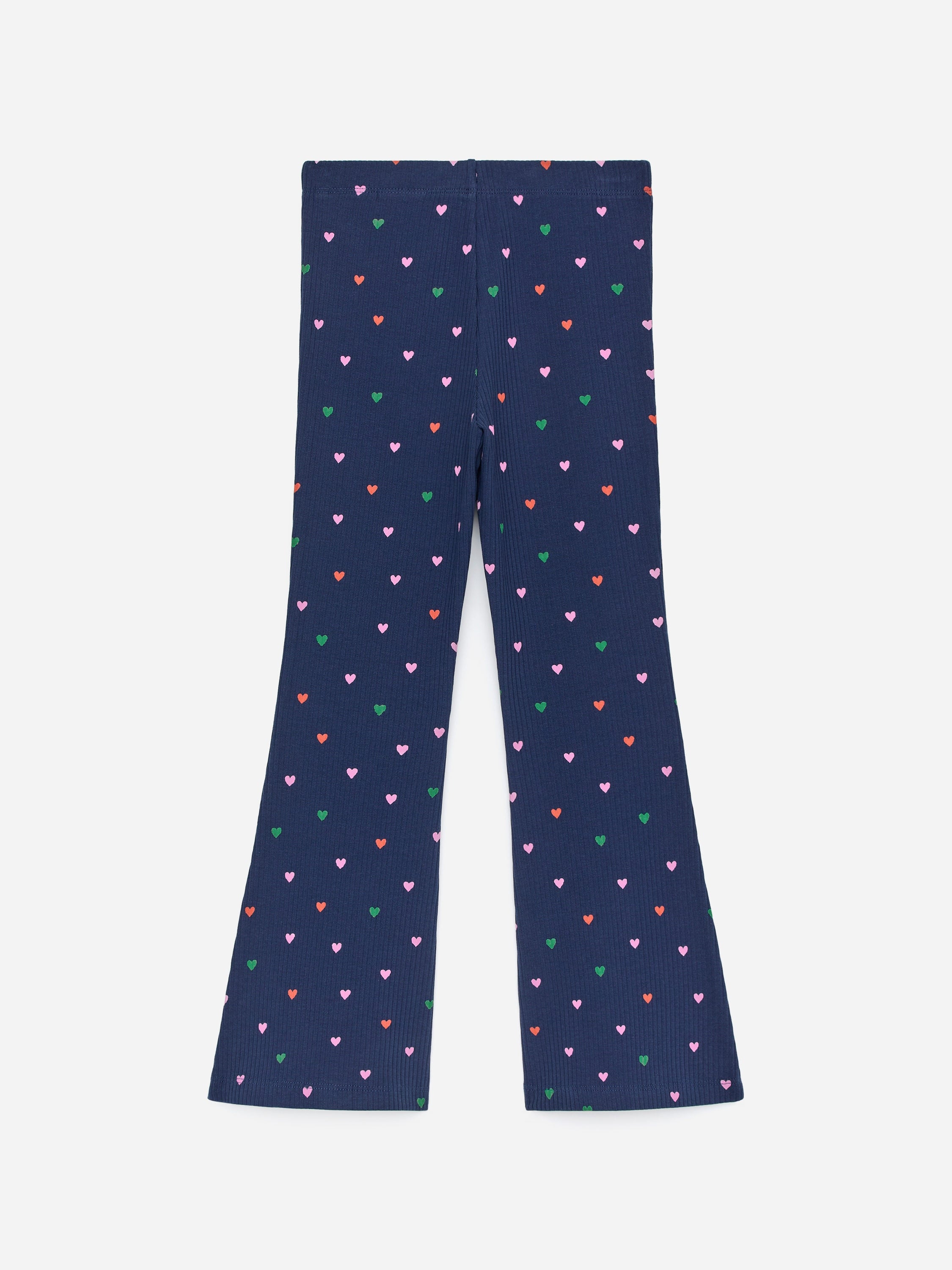 Flared Rib Leggings - Blue - Image 2