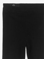 Wool-Blend Rib Leggings - Black - Image 3