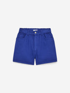 Embroidered Denim Shorts - Blue