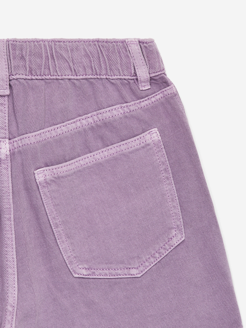 Embroidered Denim Shorts - Purple - Image 3
