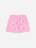Embroidered Cotton Shorts - Pink