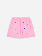 Embroidered Cotton Shorts - Pink