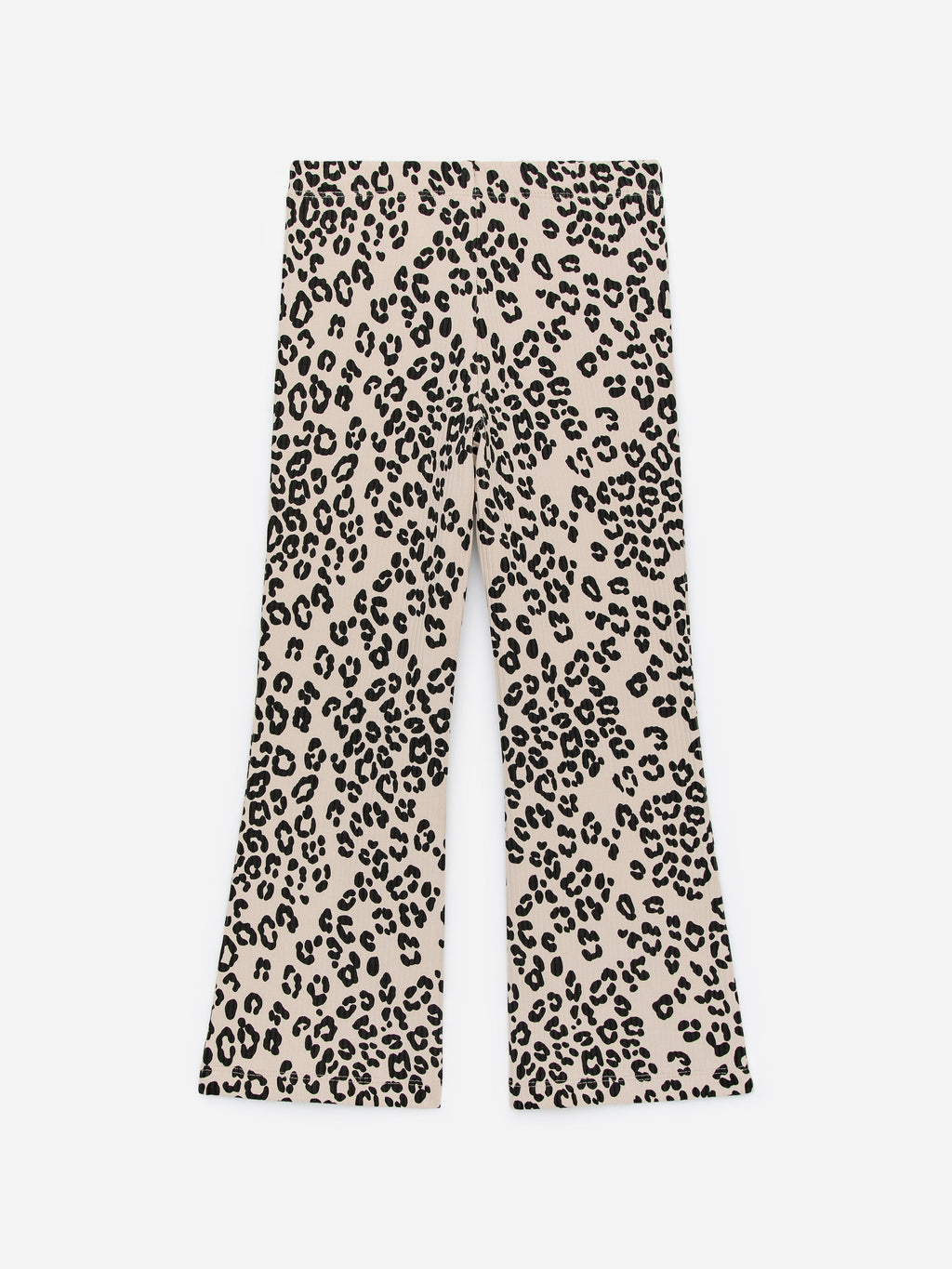 Flared Rib Leggings - Beige - Image 2
