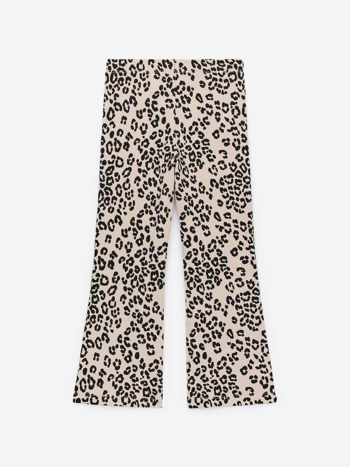 Flared Rib Leggings - Beige - Image 2