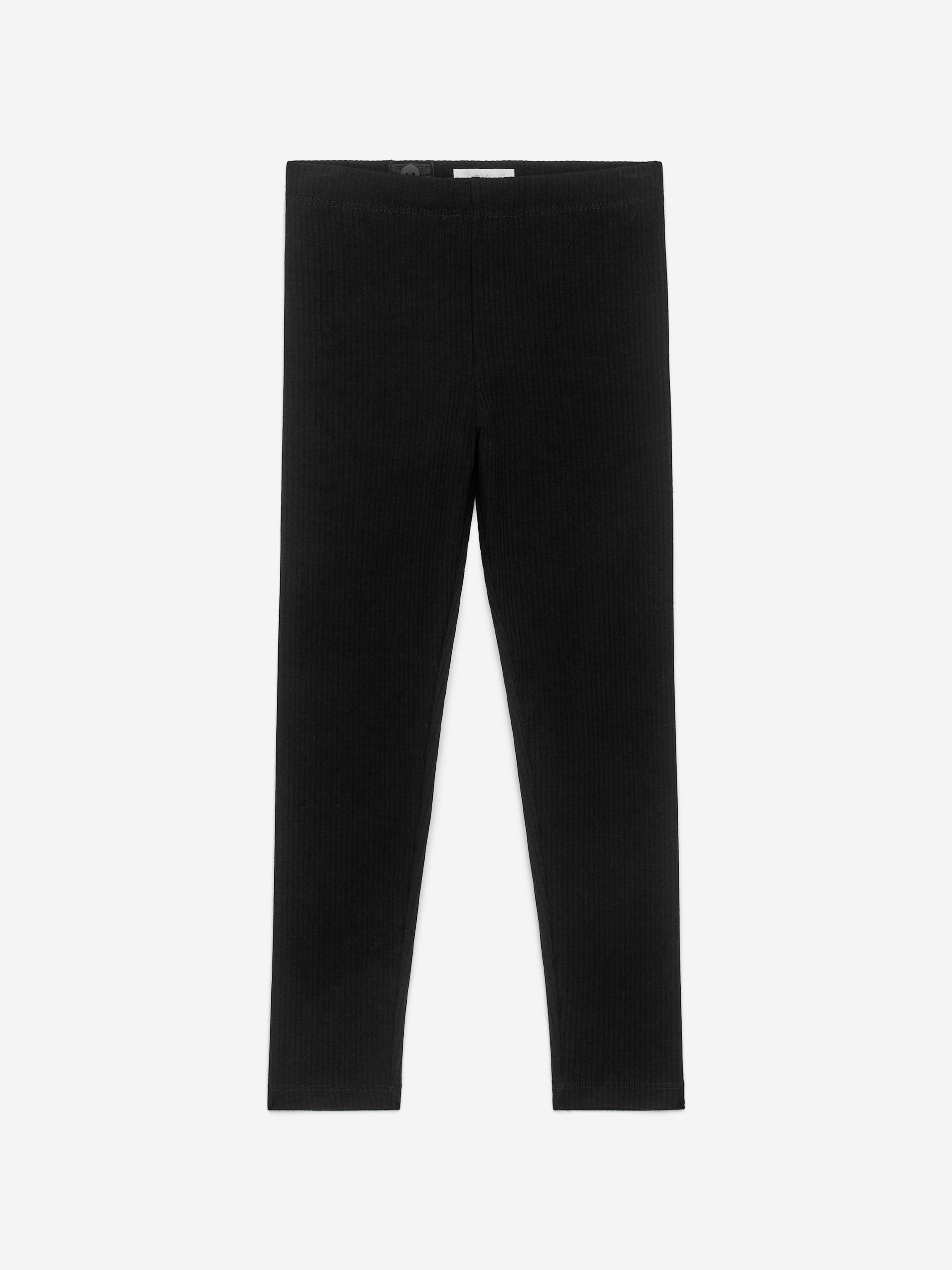 Rib Jersey Leggings - Black - Image 2