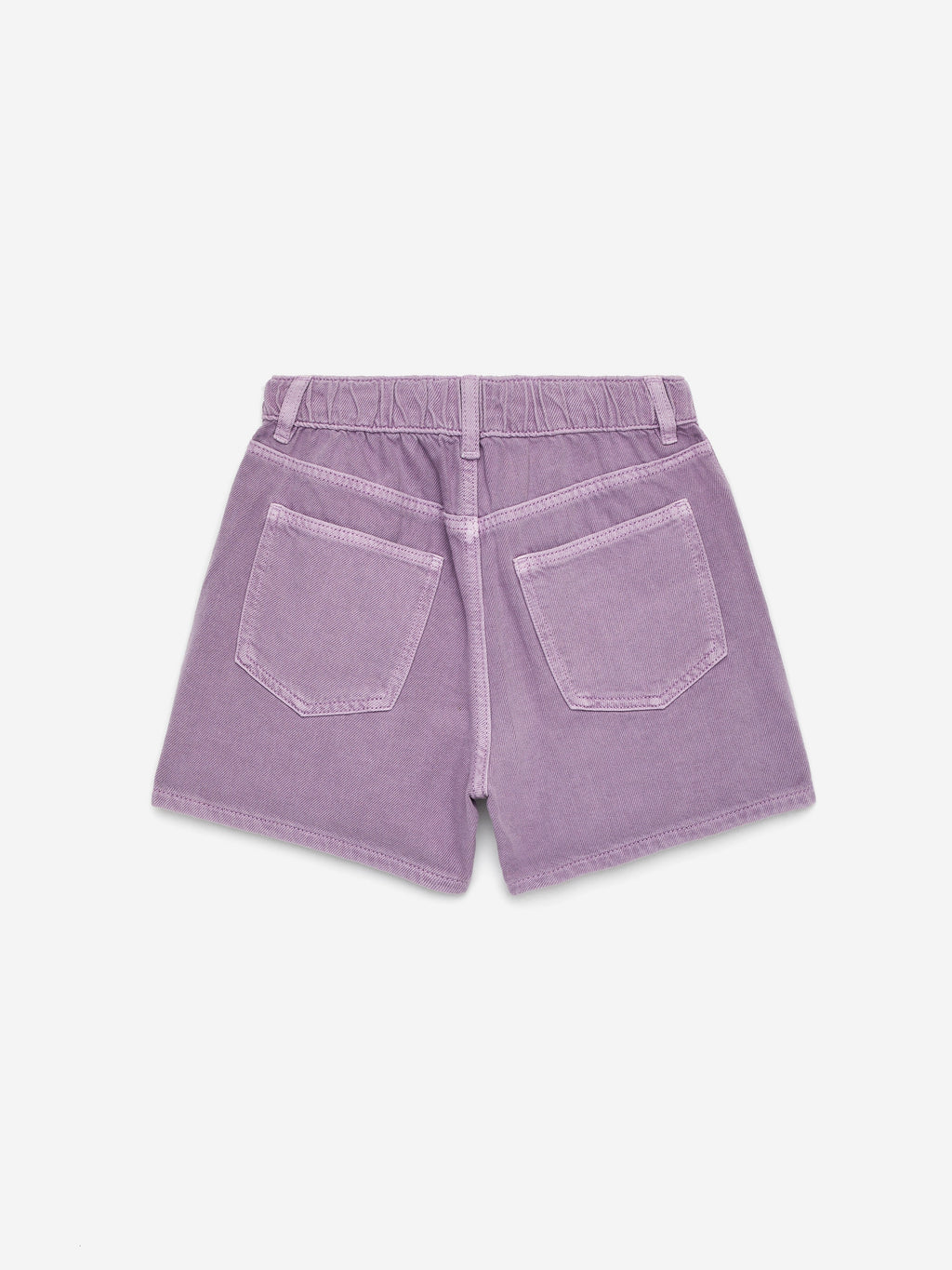 Embroidered Denim Shorts - Purple - Image 2