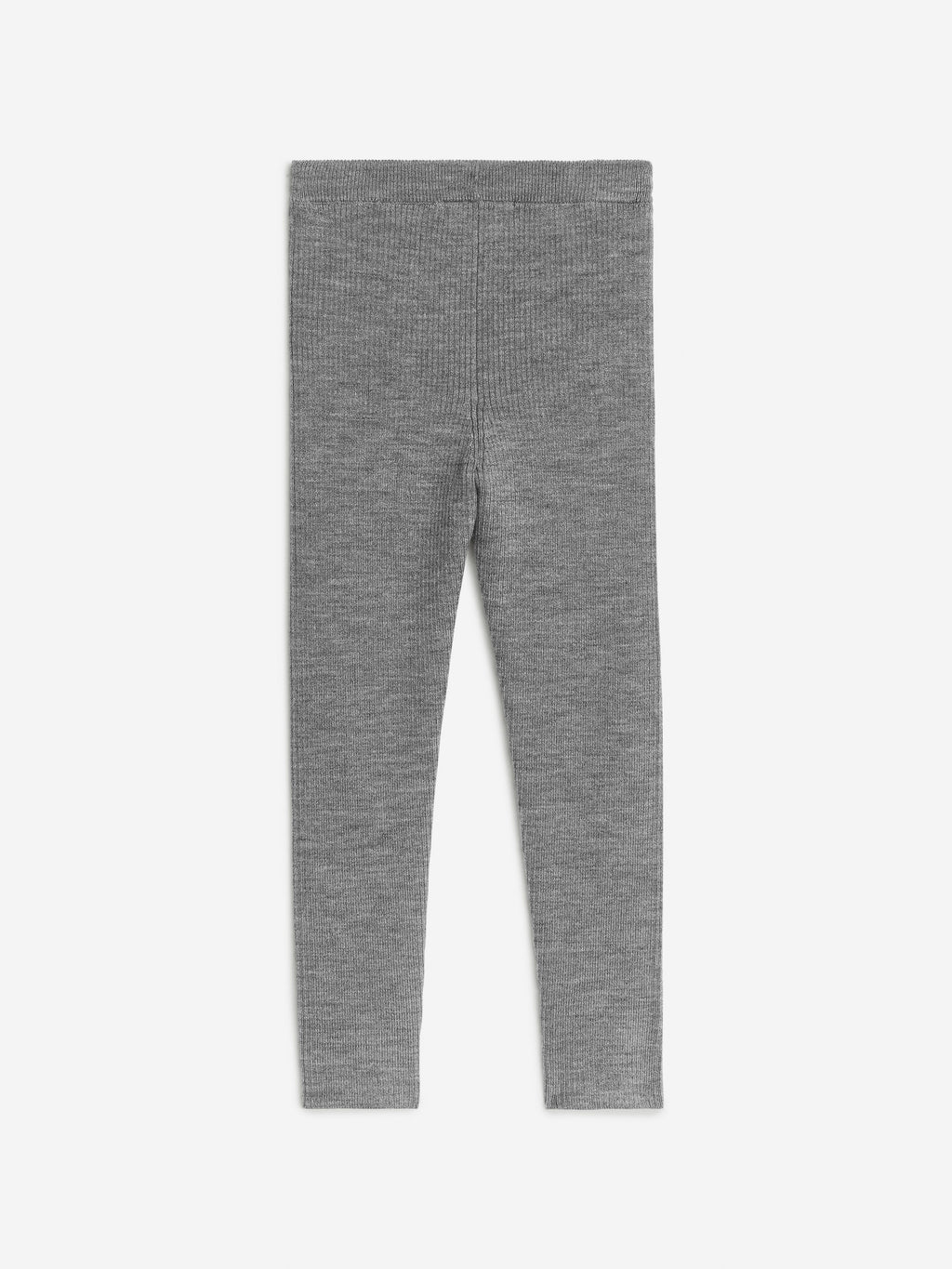 Wool-Blend Rib Leggings - Grey - Image 3
