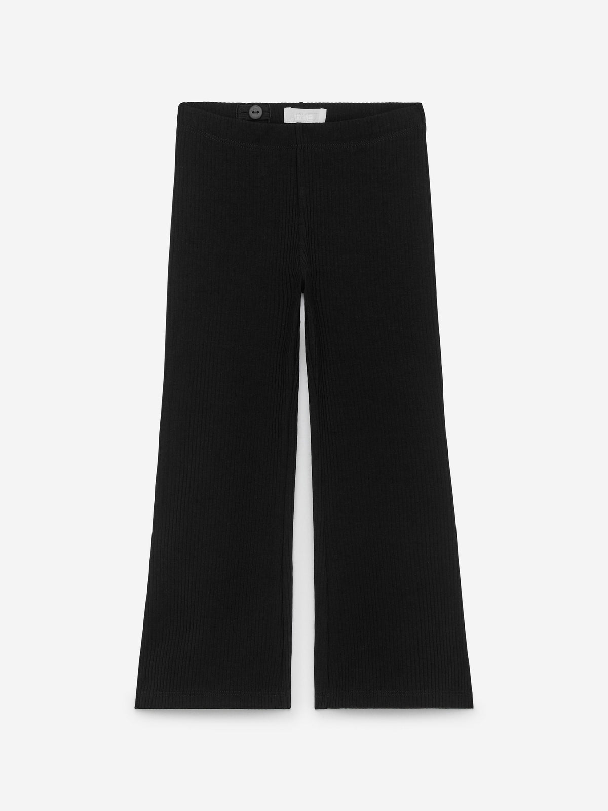 Flared Rib Leggings - Black