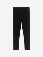 Wool-Blend Rib Leggings - Black